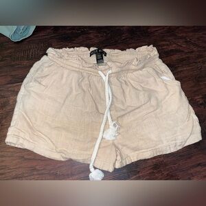 Hot Kiss Women's Cream High Waist Shorts